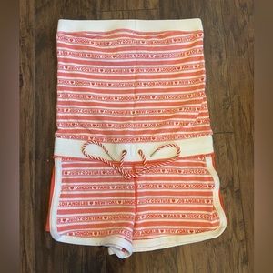 Juicy Couture White and Coral Striped Romper